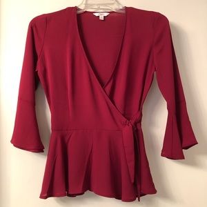 Candie’s Wrap Top with Bell Sleeves - NWOT